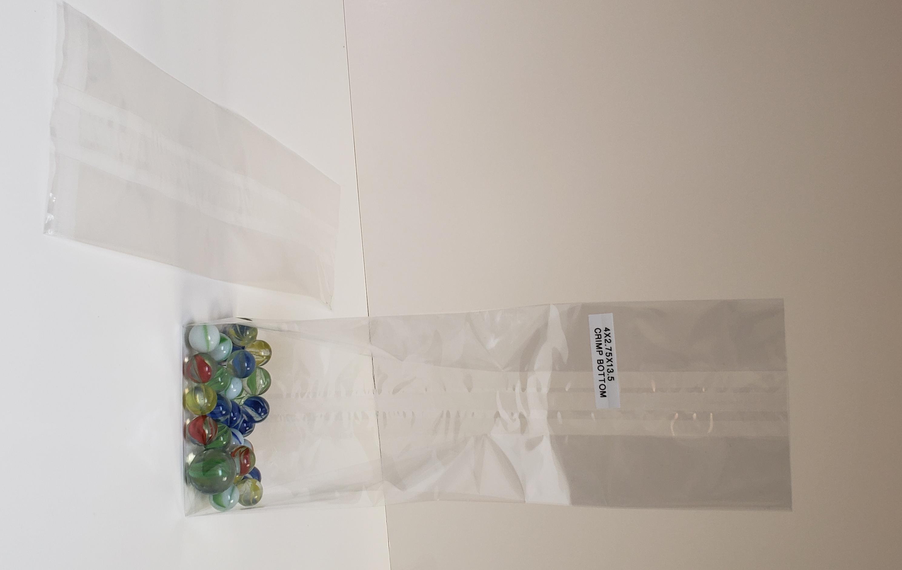 Bag 4X2.75X13.5 IN PP 1.2MIL Clear Crimp Bottom 1000/Case