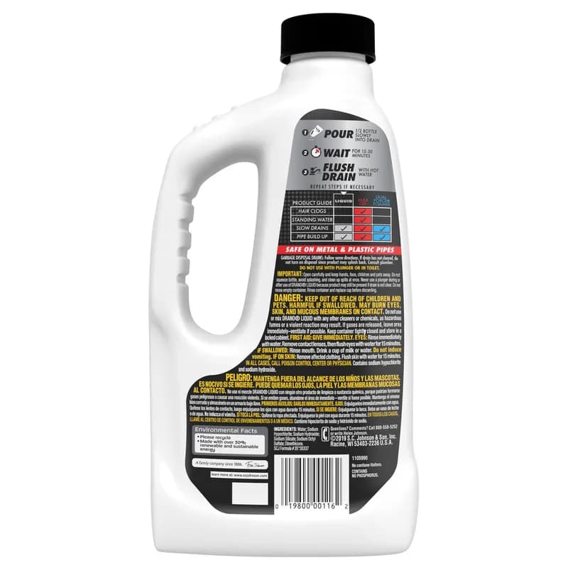 Drano® Drain Cleaner 32 FLOZ Alkaline 12/Case