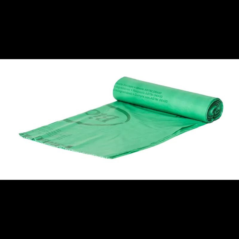 Compostable Liner 47X60 IN 64 GAL Green Plant Fiber 0.8MIL 10 Count/Pack 6 Packs/Case 60 Count/Case