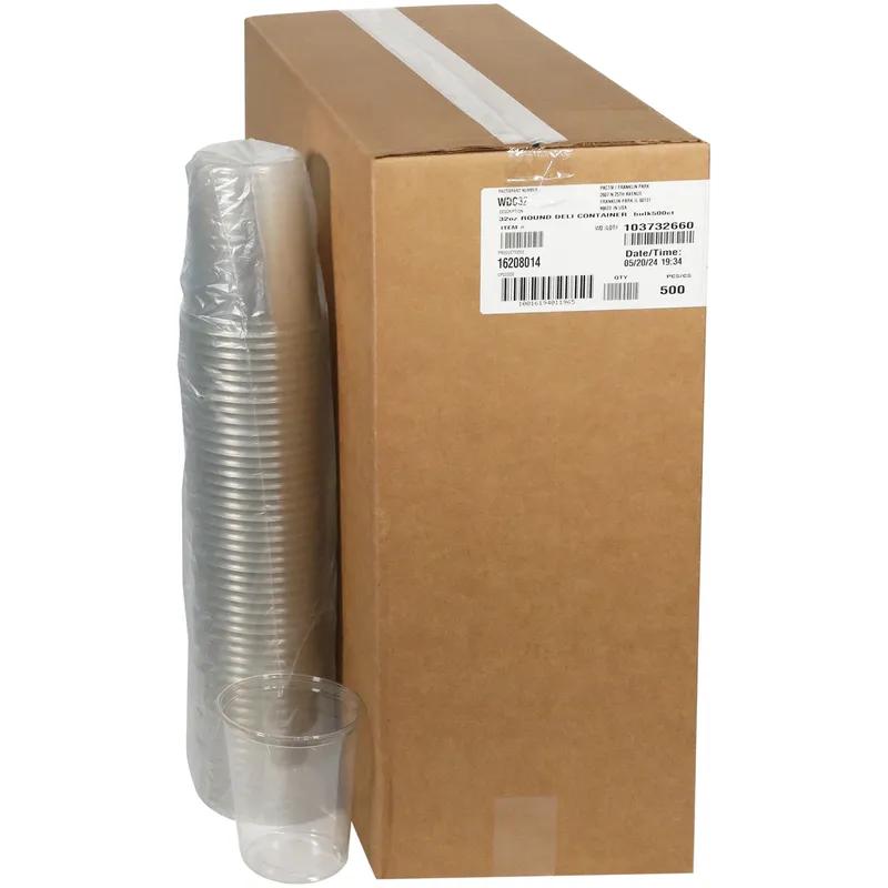 Deli Container Base 32 OZ PET Clear Round 500/Case