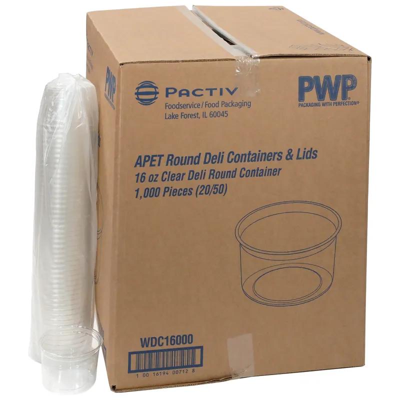Deli Container Base 16 OZ PET Clear Round 1000/Case