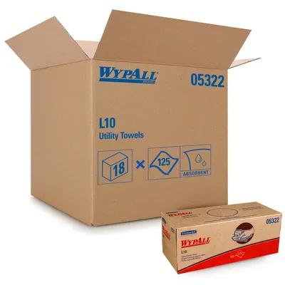 WypAll® L10 Cleaning Towel 12X10.25 IN Light Duty 1 Paper White Pop-Up Box 125 Count/Pack 18 Packs/Case 2250 Count/Case