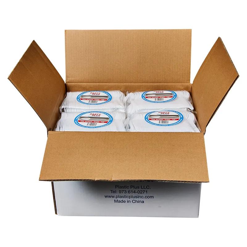 Plastic Plus Spoon White Medium Weight Retail 100 Count/Pack 24 Packs/Case 2400 Count/Case