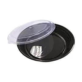 Take-Out Container Base & Lid Combo 48 OZ Plastic Black Round 150/Case