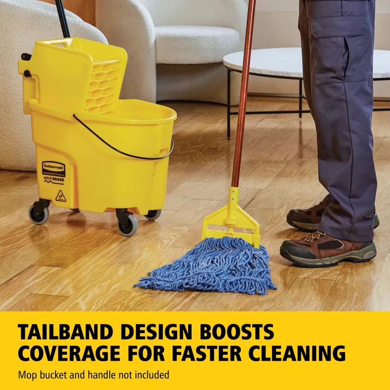 Super Stitch® Mop Head Large (LG) 24 OZ Blue Cotton Synthetic Blend Loop End Launderable 5IN Headband 1/Each