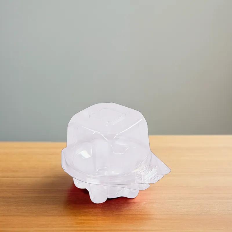 Cupcake Muffin Hinged Container With Dome Lid 3.95X4.75X3.46 IN PET Clear Round 320/Case