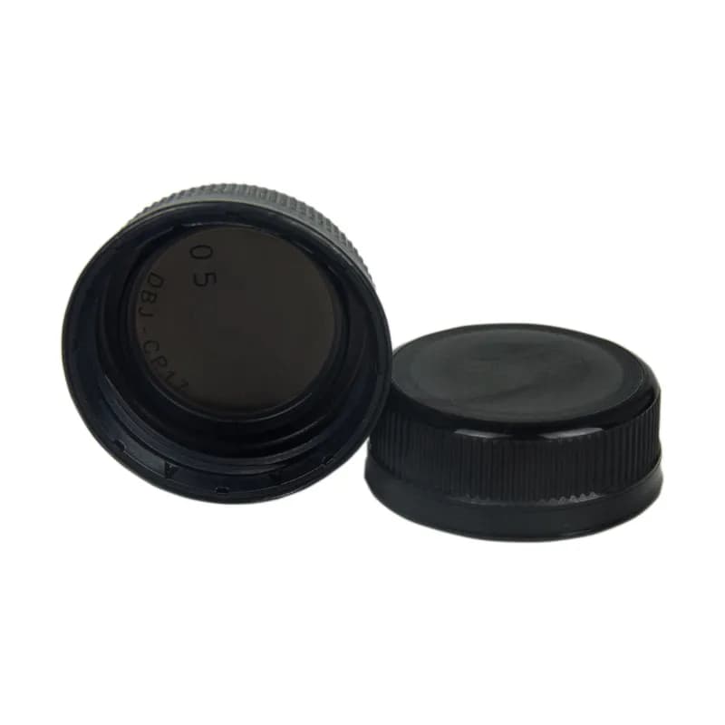 Cap Black For Screw Top Clear Bottles 2500/Case