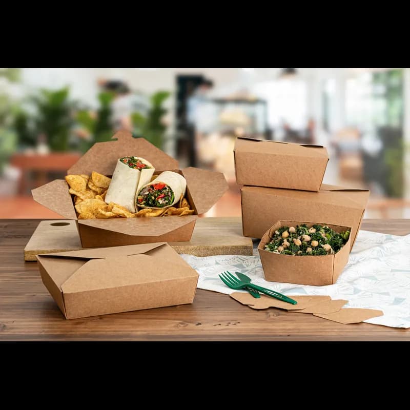 INNOBOX EDGE #1 Take-Out Box Fold-Top 4.375X3.562X2.5 IN Kraft 180/Case