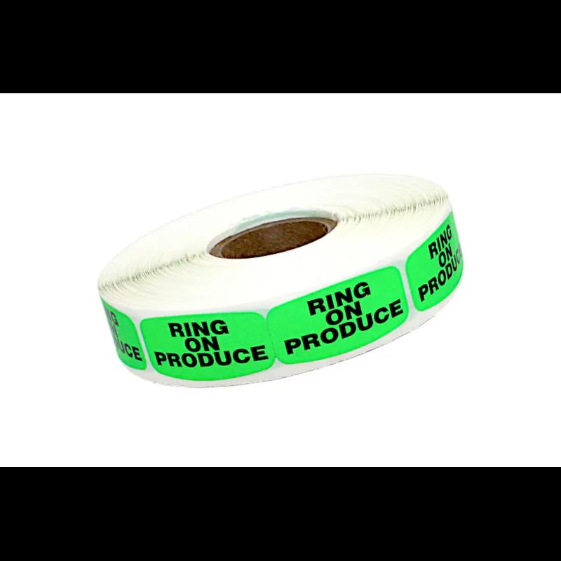 Ring on Produce Label 0.625X1.25 IN Black Fluorescent Green Short Oval 1000/Roll