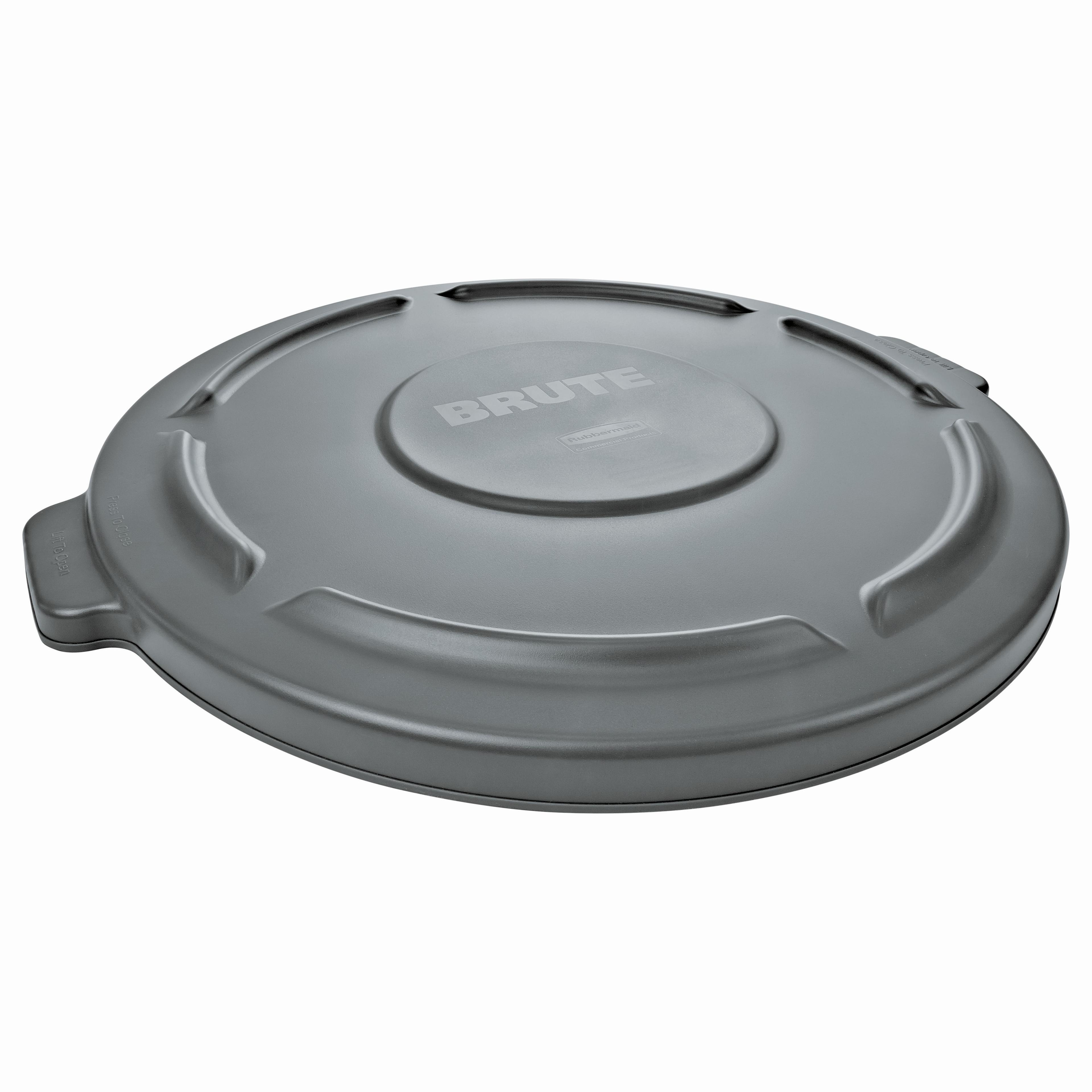 Brute® Flat Lid 26.89X29.06X2.09 IN 55 GAL 220 QT Gray Resin Food Safe 1/Each