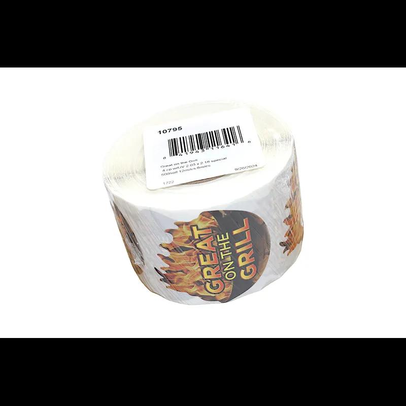 Grill Meat Label 2.03X2.18 IN 4 Color Process UV 500 Count/Roll 12 Rolls/Case 6000 Count/Case