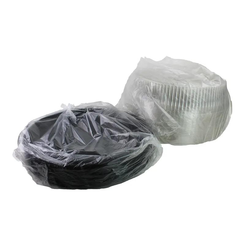 Serving Tray Base & Lid Combo 18X5.01 IN PET Black Clear Round 25/Case