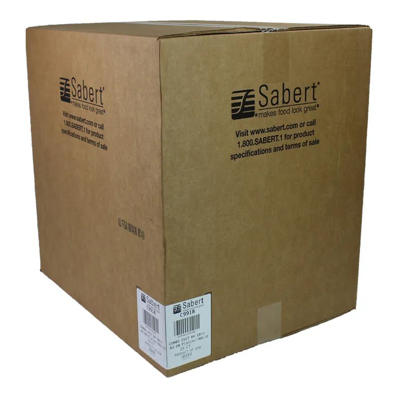 Serving Tray Base & Lid Combo 18X5.01 IN PET Black Clear Round 25/Case