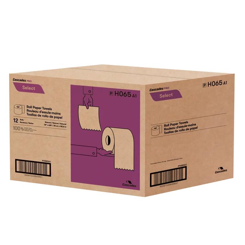 Cascades PRO Roll Paper Towel 600 FT Kraft Standard Roll 1.875IN Core Diameter 12 Rolls/Case
