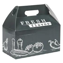 Lunch Take-Out Box Barn 9.5X5X5 IN SBS Paperboard Black White Rectangle With Handle Microwave Safe 100/Case