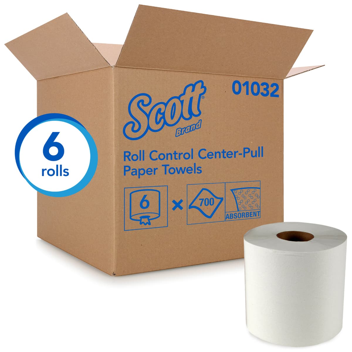 Scott® Roll Paper Towel 700 FT White Centerpull 700 Sheets/Roll 6 Rolls/Case 4200 Sheets/Case