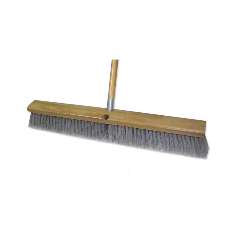 Broom Black Gray PVC Wood With 24IN Head Push 1/Each