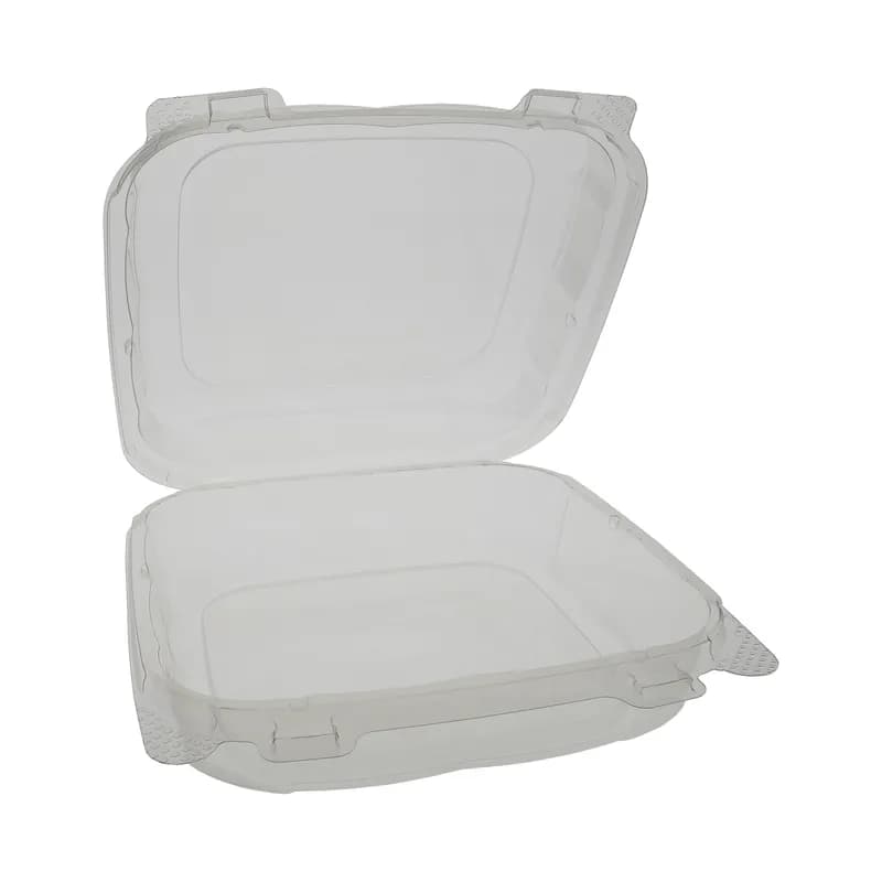 Clear Advantage® Take-Out Container Hinged With Dome Lid 8X8X2.875 IN RPET Clear Square 200/Case