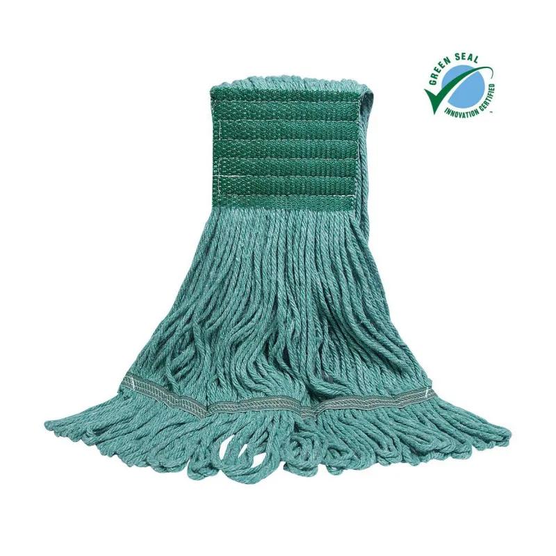 Mop Head Large (LG) Green Synthetic Fiber Rayon Cotton 4PLY Loop End Wide Band 1/Each