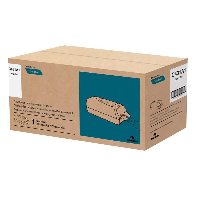 Cascades PRO Tandem® Napkin Dispenser 8.3X16.3X6.5 IN Gray Interfold Countertop 1/Each