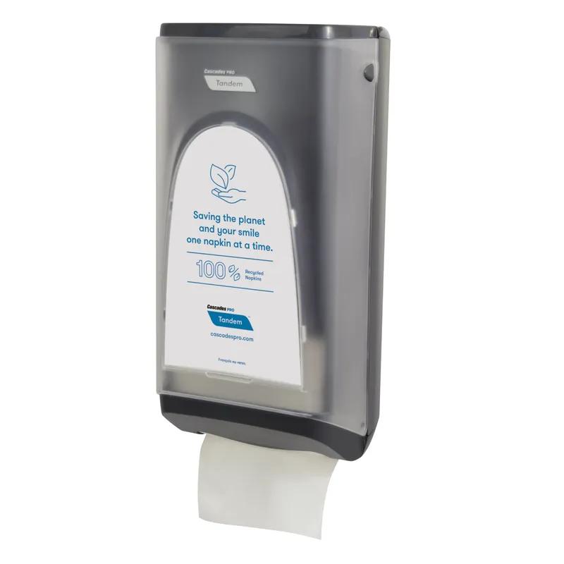 Cascades PRO Tandem® Napkin Dispenser Gray Plastic Interfold Stand Wall Mount 1/Each