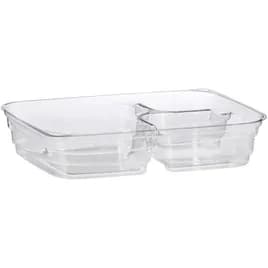 Deli Container Base 26 OZ 3 Compartment PET Clear Square 300/Case