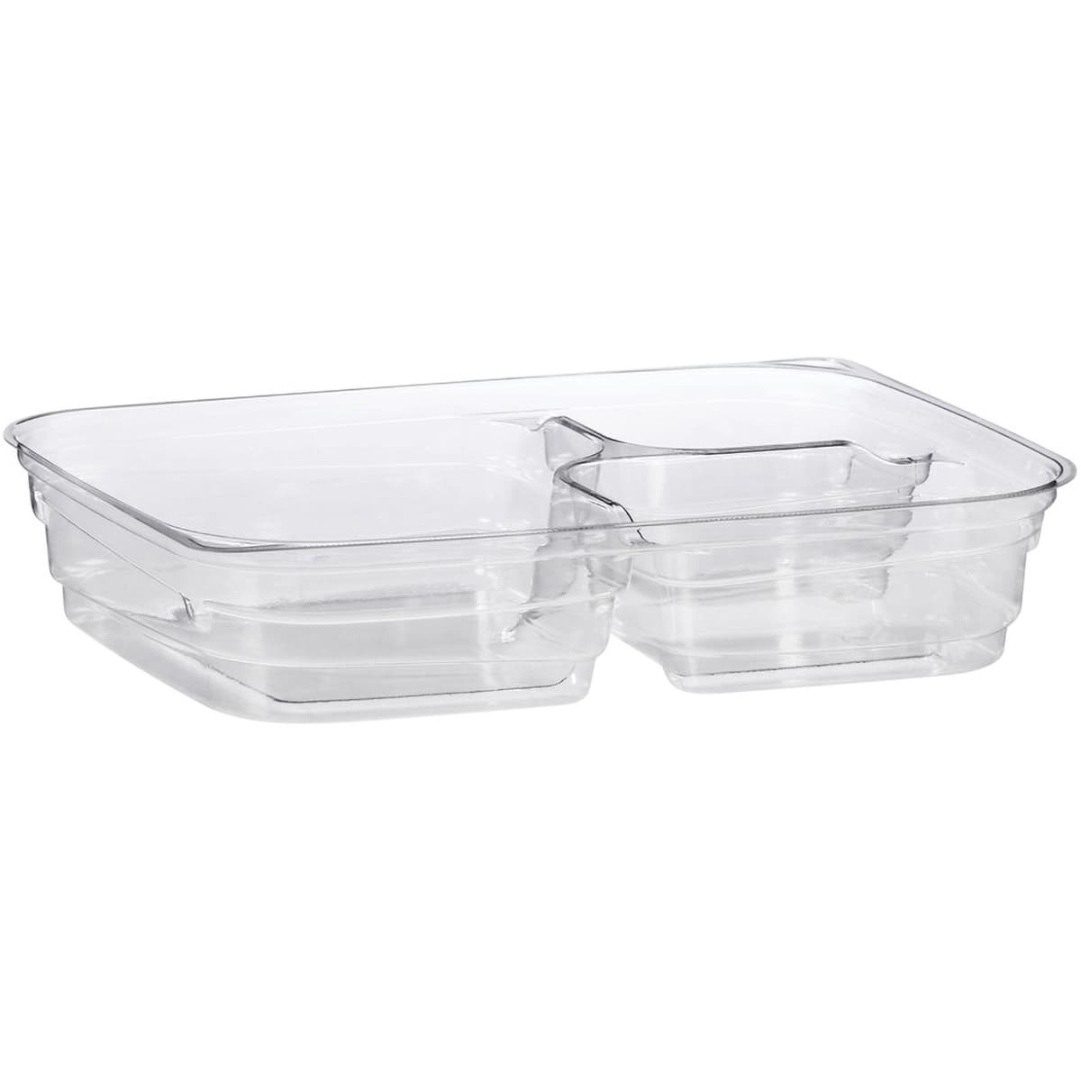 Deli Container Base 26 OZ 3 Compartment PET Clear Square 300/Case