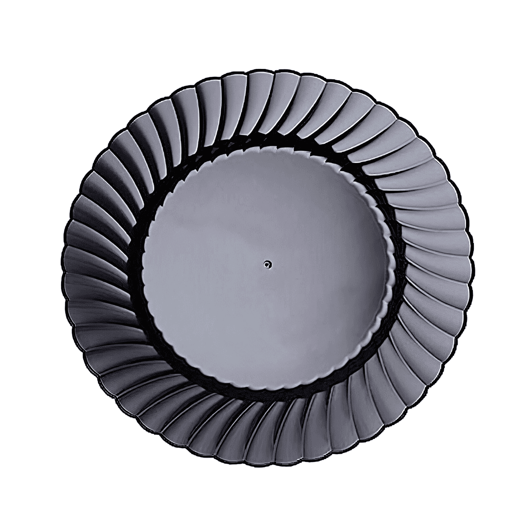 WNA Plate 9 IN Plastic Black Round 180/Case