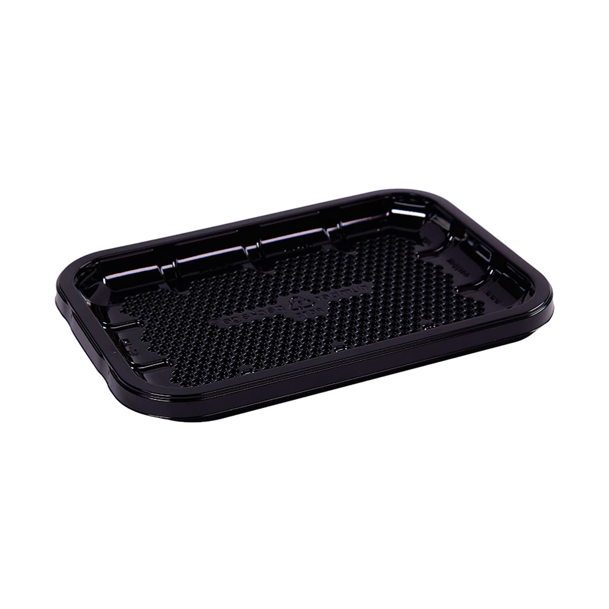 EZ-Tray 2S Meat Tray 8.25X5.75X0.5 IN APET Shallow Black Rectangle Honeycomb 300/Case