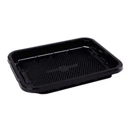 EZ-Tray Meat Tray 9.25X7.25X1 IN 1 Compartment PET Deep Black Rectangle Honeycomb Disposable 300/Case