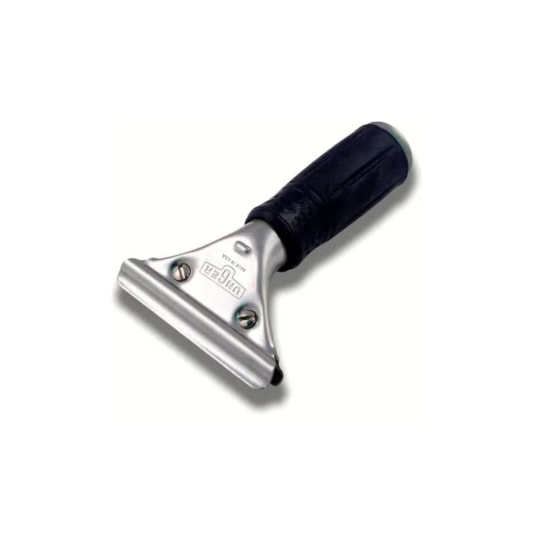 Squeegee Handle Stainless Steel Rubber Silver Black Ergonomic Handle 1/Each