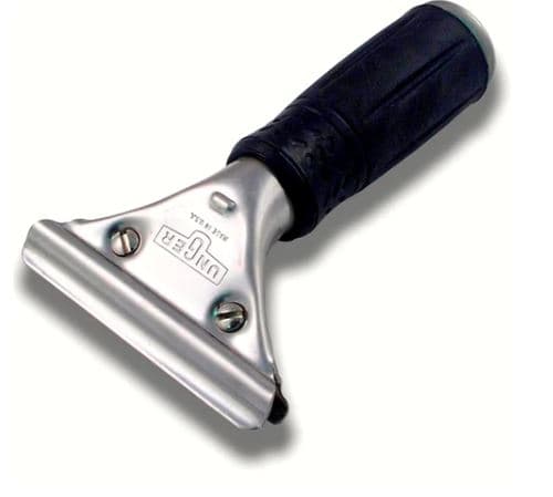Squeegee Handle Stainless Steel Rubber Silver Black Ergonomic Handle 1/Each
