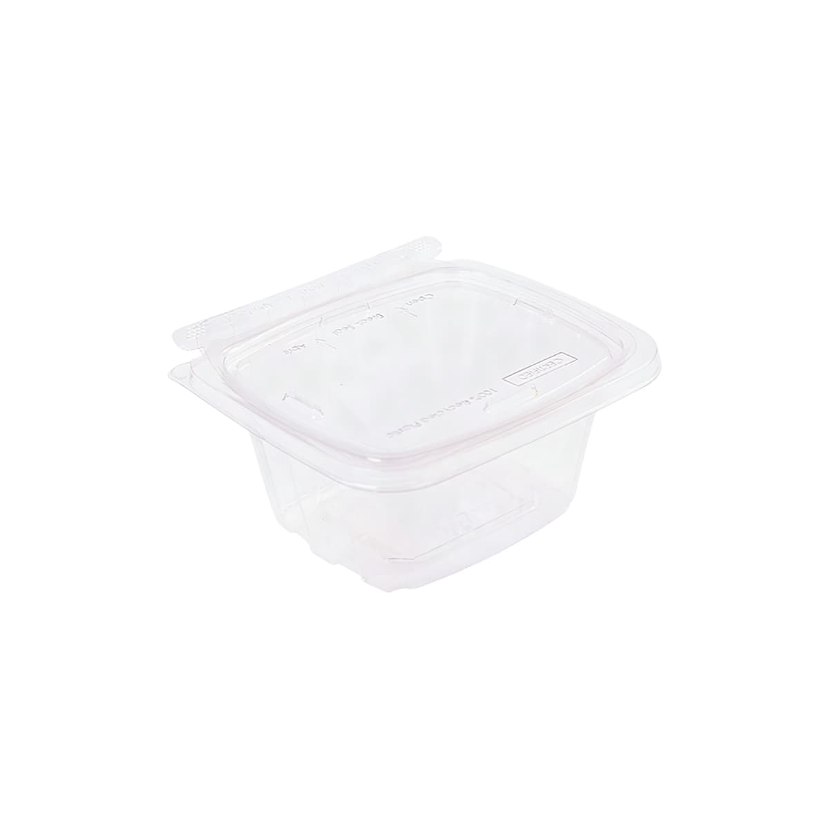 CrisPak Pro-Lok Deli Container Hinged With Flat Lid 24 OZ PET Clear Rectangle 200/Case