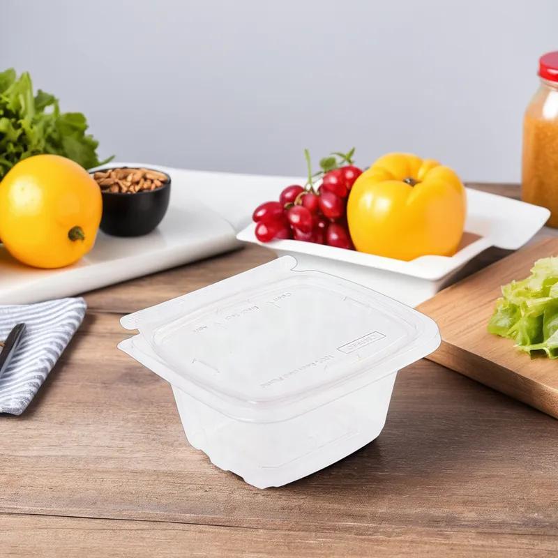 CrisPak Pro-Lok Deli Container Hinged With Flat Lid 24 OZ PET Clear Rectangle 200/Case