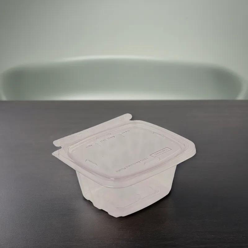 CrisPak Pro-Lok Deli Container Hinged With Flat Lid 24 OZ PET Clear Rectangle 200/Case