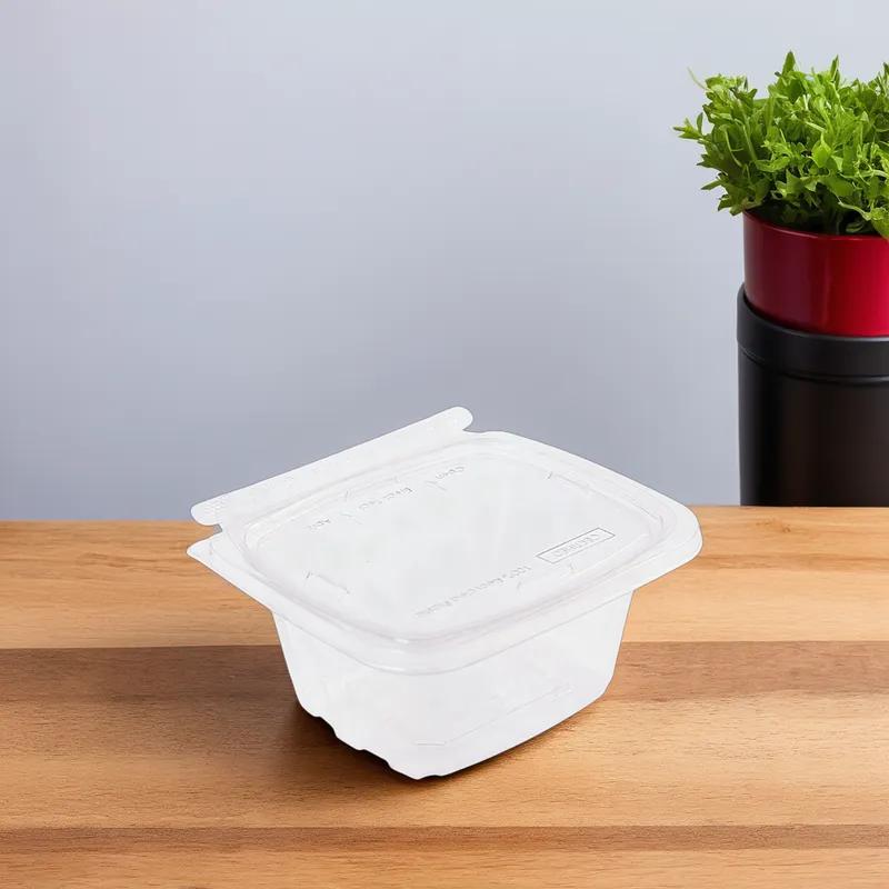 CrisPak Pro-Lok Deli Container Hinged With Flat Lid 24 OZ PET Clear Rectangle 200/Case