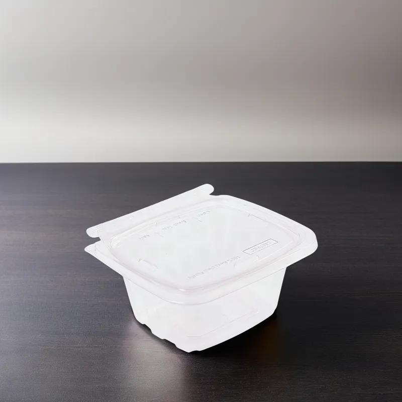 CrisPak Pro-Lok Deli Container Hinged With Flat Lid 24 OZ PET Clear Rectangle 200/Case