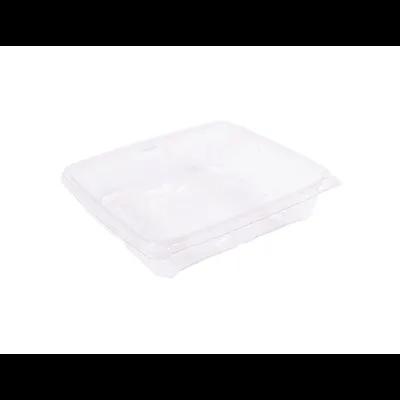 CrisPak Pro-Lok Deli Container Hinged With Flat Lid 35 OZ PET Clear Rectangle Tamper-Evident 170/Case