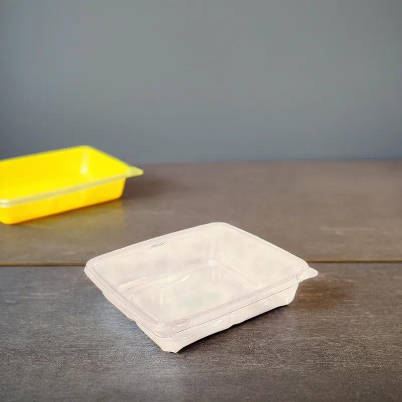 CrisPak Pro-Lok Deli Container Hinged With Flat Lid 35 OZ PET Clear Rectangle Tamper-Evident 170/Case