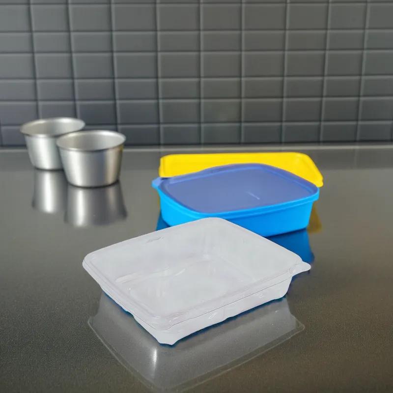 CrisPak Pro-Lok Deli Container Hinged With Flat Lid 35 OZ PET Clear Rectangle Tamper-Evident 170/Case