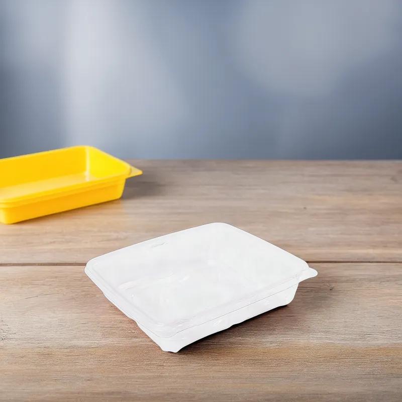 CrisPak Pro-Lok Deli Container Hinged With Flat Lid 35 OZ PET Clear Rectangle Tamper-Evident 170/Case