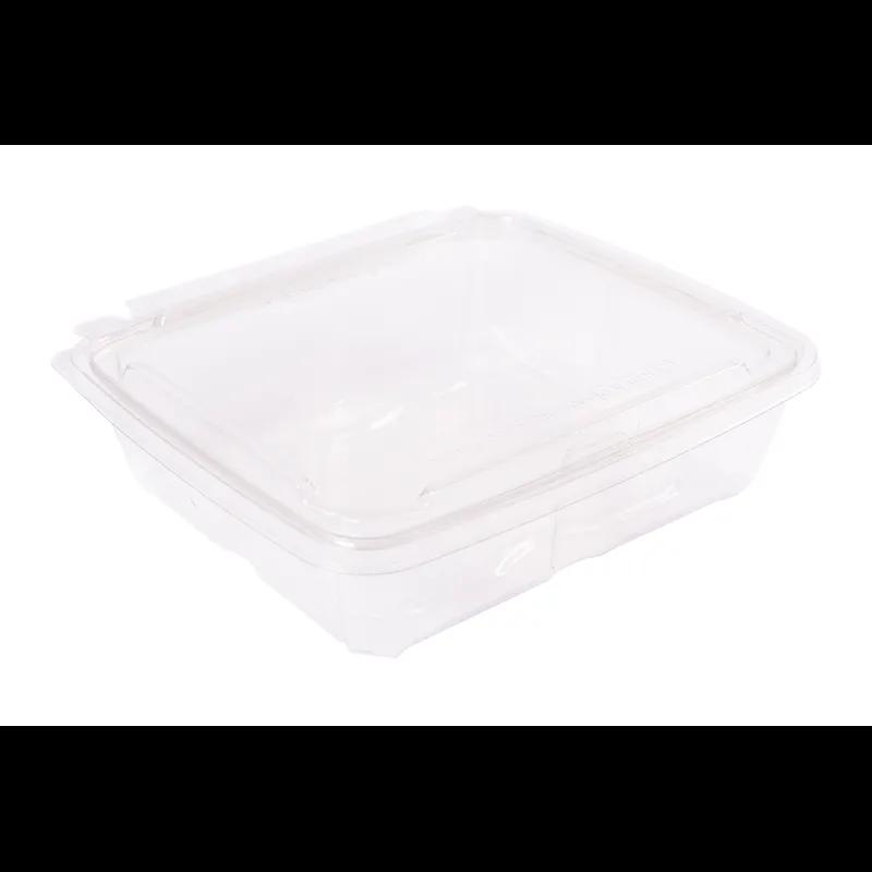 CrisPak Pro-Lok Deli Container Hinged With Flat Lid 48 OZ PET Clear Rectangle Tamper-Evident 170/Case