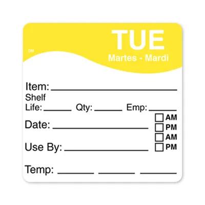Tuesday Label 2.5X2.5 IN 125/Roll
