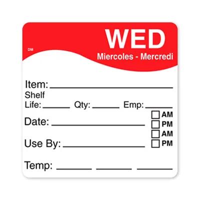 Wednesday Label 2.5X2.5 IN 125/Roll