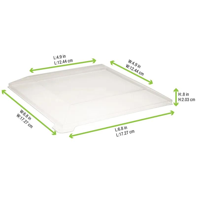 Lid Dome 6.88X6.88X0.78 IN PET Clear Square For Container Freezer Safe 100 Count/Case