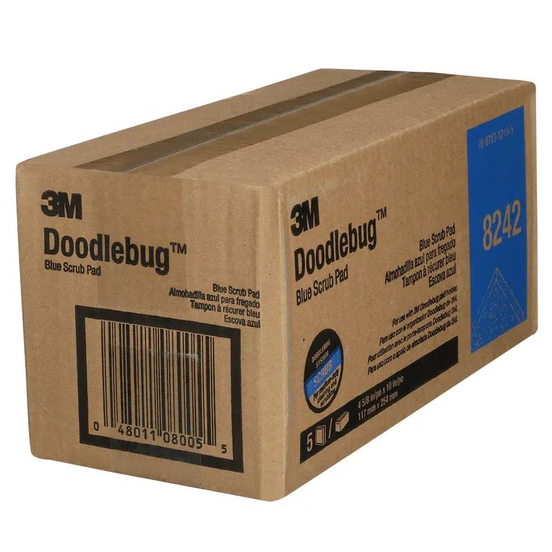 3M™ 8242 Scrubbing Pad 10X4.625 IN Blue Rectangle 5 Count/Pack