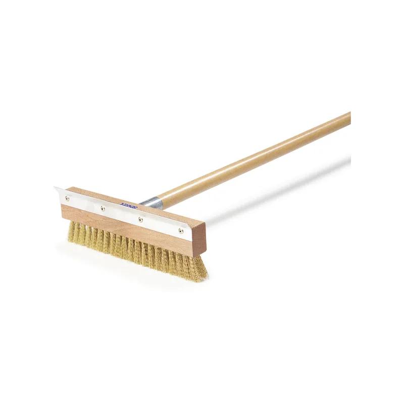 Pizza Oven Brush & Scraper 10 IN Brass Wood 1/Each