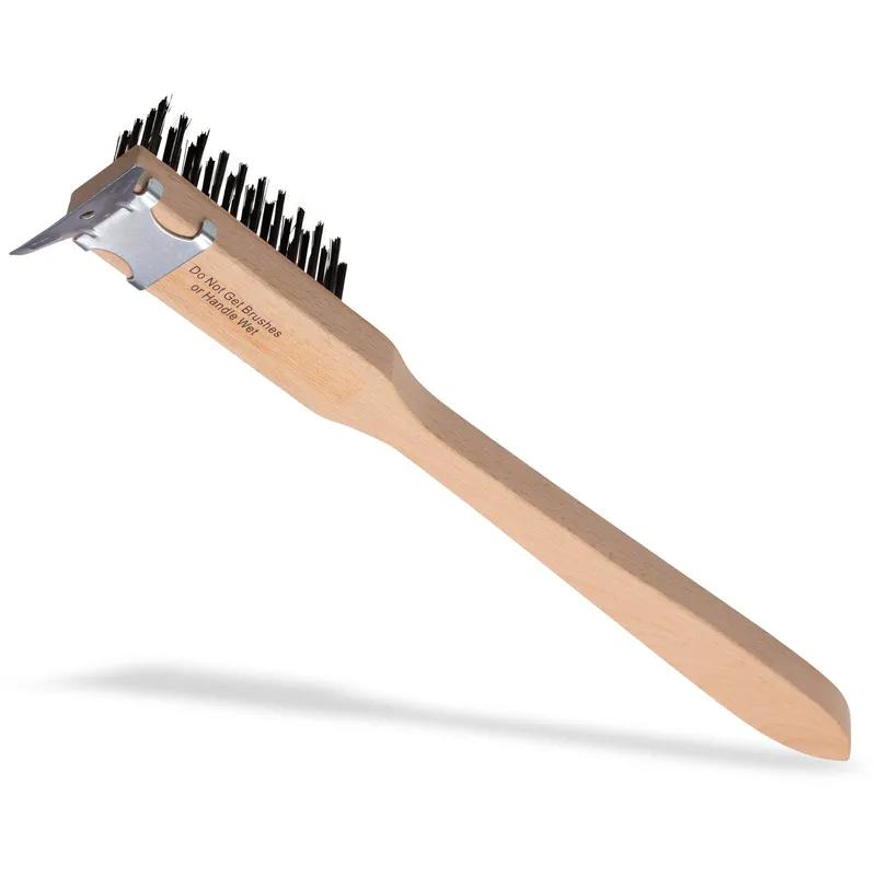 Grill Brush 20 IN Carbon Steel Wood 1/Each