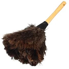 Impact® Feather Duster 12 IN Ostrich Brown Black With Handle Reusable 1/Each