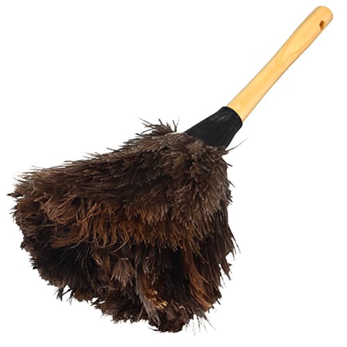 Impact® Feather Duster 12 IN Ostrich Brown Black With Handle Reusable 1/Each